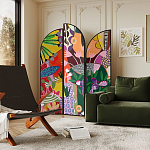 Ширма цветочный принт Colored Partition варинант исполнения - 3 | Loft Concept в Сочи