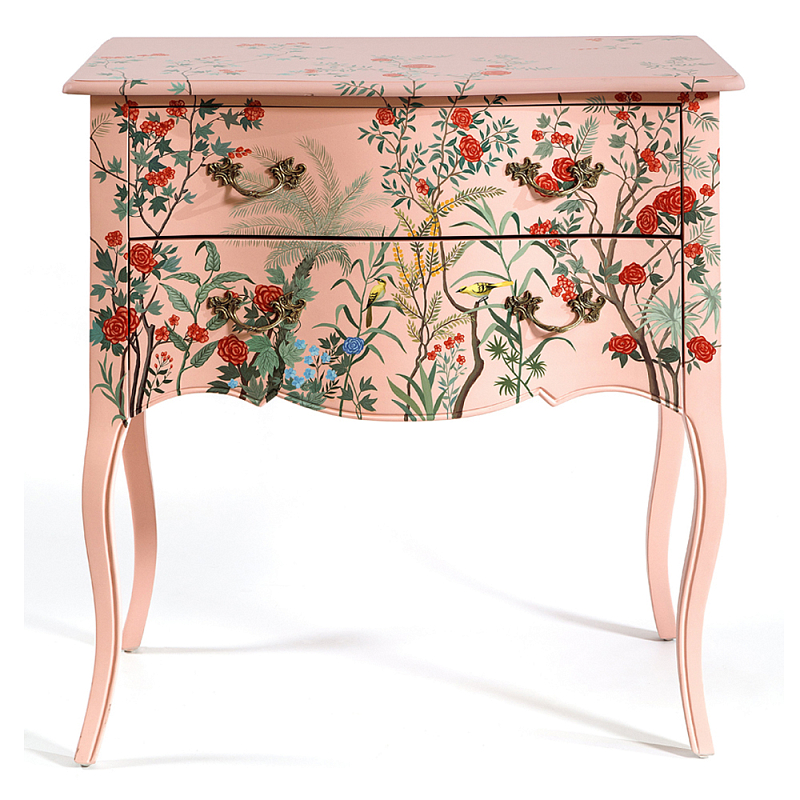 Комод розовый с росписью Цветы L.XV CHEST OF DRAWERS Flowers Розовый Мульти в Сочи | Loft Concept 