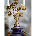 Подсвечник из темно-синего фарфора с бронзовыми элементами и цветами Eden Garden варинант исполнения - 5 | Loft Concept в Сочи