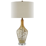 Настольная лампа с тканевым абажуром в форме цилиндра Thin Neck варинант исполнения - 2 | Loft Concept в Сочи