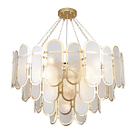 Люстра с многослойным эффектом из овальных элементов из непрозрачного стекла Conformation варинант исполнения - 4 | Loft Concept в Сочи