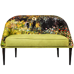 Диван двухместный из натурального бука с цветочным принтом Impressionism in Art варинант исполнения - 1 | Loft Concept в Сочи