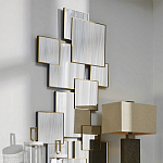 Золотое зеркальное панно из зеркальных квадратов Overlapping варинант исполнения - 2 | Loft Concept в Сочи