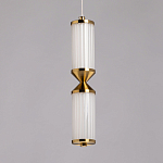 Подвесной светильник с двумя белыми рифлеными цилиндрическими плафонами Golden Swirl варинант исполнения - 4 | Loft Concept в Сочи