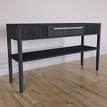 Дизайнерская Консоль с полкой и ящиком Primo Черный дуб варинант исполнения - 2 | Loft Concept в Сочи