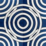 Дизайнерская плитка с узором Круги синяя варинант исполнения - 1 | Loft Concept в Сочи