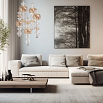 Люстра с плафонами из прозрачного и янтарного стекла в виде шаров и ромбов Gabriel Scott Luna варинант исполнения - 12 | Loft Concept в Сочи