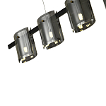 Подвесной светильник светодиодный с 5-ю цилиндрическими плафонами светло-серого цвета из стекла и стали Andrea Сhandelier Grey варинант исполнения - 2 | Loft Concept в Сочи