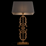 Настольная лампа на ажурном чугунном основании с тканевым серым абажуром Openwork Lamp варинант исполнения - 4 | Loft Concept в Сочи