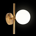 Бра с золотым основанием и белым плафоном в форме шара Bubble варинант исполнения - 2 | Loft Concept в Сочи