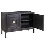 Тумба черная из дерева двухдверная Geometric Double Door Nightstand варинант исполнения - 1 | Loft Concept в Сочи