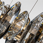 Люстра подвесная с овальными подвесками из стекла дымчатого цвета Harlow Crystal Round варинант исполнения - 5 | Loft Concept в Сочи