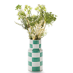 Ваза из фаянса Brighter than the Stars с шахматным принтом бирюзового цвета  варинант исполнения - 3 | Loft Concept в Сочи