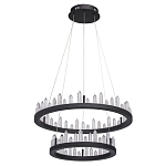 Люстра с двумя кольцами черного цвета с хрустальными элементами QUARTZ CRYSTAL варинант исполнения - 2 | Loft Concept в Сочи