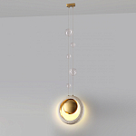 Подвесной светильник с бежевым текстурным кольцом и латунным шаром в центре Tactile  варинант исполнения - 5 | Loft Concept в Сочи