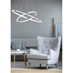 Люстра подвесная с двумя пересекающимися белыми светодиоидными кольцами Luke Lampco Tracer Lamp варинант исполнения - 10 | Loft Concept в Сочи