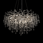 Люстра подвесная с прозрачными стеклянными подвесками в форме капель Диаметр 80 см Droplet Chandelier варинант исполнения - 8 | Loft Concept в Сочи