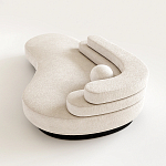 Диван Saint-Trope молочного цвета с обивкой букле  варинант исполнения - 1 | Loft Concept в Сочи