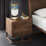 Прикроватный деревянный столик с 2-мя ящиками Moon Walnut Furniture варинант исполнения - 1 | Loft Concept в Сочи