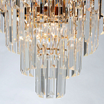 Люстра из черного металла с многоярусными подвесками из прозрачного хрусталя на золотой цепи Empire Black Chandelier Crystal варинант исполнения - 7 | Loft Concept в Сочи