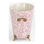 Кашпо из белого фарфора с розовым цветочным орнаментом Eden Garden варинант исполнения - 3 | Loft Concept в Сочи