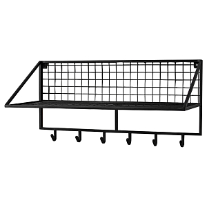 Вешалка с полкой Rhian Industrial Metal Rust Shelf Black