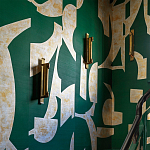 Обои ручная роспись в стиле Арт-деко Symphony Original colourway on Jade silk dupion варинант исполнения - 3 | Loft Concept в Сочи