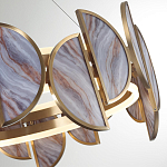 Люстра круглая с полукруглыми плафонами из искусственного алебастра в бронзовой оправе Marbella варинант исполнения - 4 | Loft Concept в Сочи