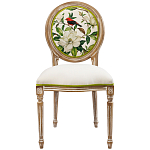 Стул бежевый из натурального бука с изображением птиц и цветов Blooming Red Birds варинант исполнения - 1 | Loft Concept в Сочи