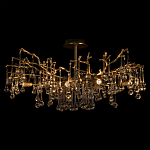 Потолочная люстра в виде ветвей деревьев золотого цвета с прозрачными подвесками-каплями Droplet Chandelier варинант исполнения - 2 | Loft Concept в Сочи