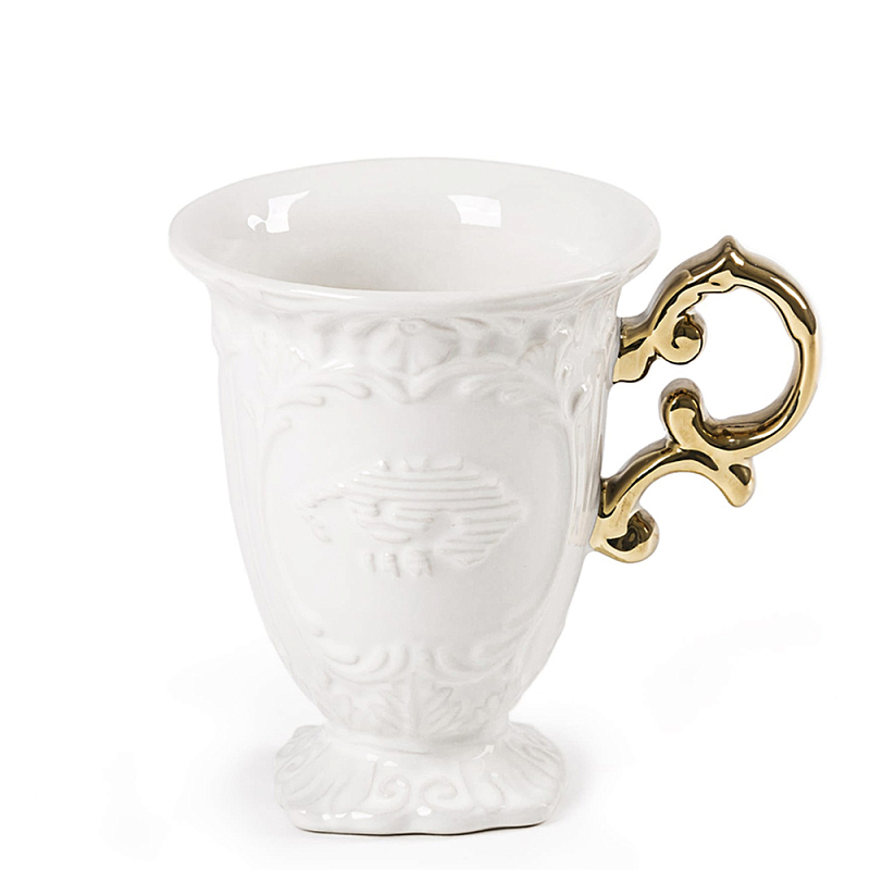 Кружка Seletti I-Mug Gold Белый Золотой в Сочи | Loft Concept 