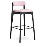 Барный стул из массива ясеня с обивкой из рогожки Elegant Ash Shape варинант исполнения - 1 | Loft Concept в Сочи