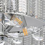 Люстра круглая на цепи цвета хром с прозрачными рельефными хрустальными пластинами Textured Glass Chandelier варинант исполнения - 4 | Loft Concept в Сочи