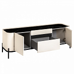 ТВ-тумба белая с чёрной столешницей с 2-мя дверками и ящиком San Marco варинант исполнения - 2 | Loft Concept в Сочи