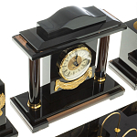 Настольный письменный набор с часами из природного камня обсидиана National Еmblem варинант исполнения - 4 | Loft Concept в Сочи