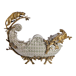 Чаша для фруктов из фарфора бронзовыми фигурками леопардов Eden Garden варинант исполнения - 3 | Loft Concept в Сочи