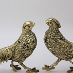 Статуэтка бронзовая пара Фазаны золотые Bronze Birds варинант исполнения - 3 | Loft Concept в Сочи