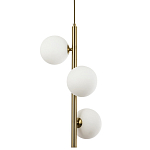 Подвесной светильник с 3-мя сферическими плафонами из матового стекла Pearls Suspension Brass Tube Hanging Lamp варинант исполнения - 1 | Loft Concept в Сочи