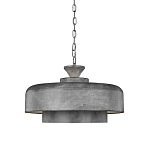Подвесной светильник с массивным круглым стальным плафоном серого цвета в индустриальном стиле на цепи Feiss варинант исполнения - 1 | Loft Concept в Сочи