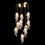 Люстра каскадная с 10-ю прозрачными плафонами Wave Line варинант исполнения - 3 | Loft Concept в Сочи