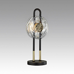 Настольная лампа черного цвета с круглым прозрачным стеклянным плафоном Virelia  варинант исполнения - 3 | Loft Concept в Сочи