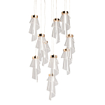 Люстра каскадная с 10-ю прозрачными плафонами Wave Line варинант исполнения - 1 | Loft Concept в Сочи