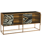 Дизайнерский комод с 4-мя дверцами в черно-золотых тонах Calista варинант исполнения - 2 | Loft Concept в Сочи