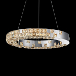 Люстра серебряная в форме кольца с мозаичным хрустальным оформлением Sparks of Crystal варинант исполнения - 2 | Loft Concept в Сочи