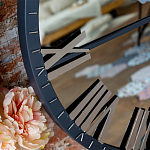 Часы настенные зеркальные с серебряным металлическим циферблатом Mirror Tower Clock варинант исполнения - 2 | Loft Concept в Сочи