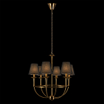 Люстра на металлическом основании бронзового цвета с 6-ю черными конусовидными абажурами Dignity варинант исполнения - 3 | Loft Concept в Сочи