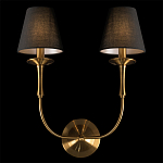 Бра с металлическим основанием бронзового цвета и 2-мя черными конусовидными абажурами Dignity варинант исполнения - 4 | Loft Concept в Сочи