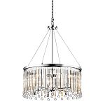 Люстра круглая цвета хром с вертикальными стеклянными трубками и круглыми подвесками Kichler варинант исполнения - 1 | Loft Concept в Сочи