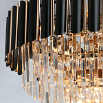Люстра из черного металла с многоярусными подвесками из прозрачного хрусталя на золотой цепи Empire Black Chandelier Crystal варинант исполнения - 6 | Loft Concept в Сочи
