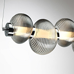 Подвесной светильник линейный с 7-ю рифлеными стеклянными шарами Marcelh Light варинант исполнения - 9 | Loft Concept в Сочи